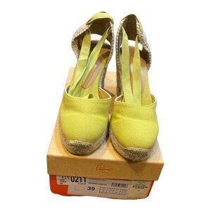 CASTANER Carina Women’s Espadrille Wedges in Yellow Green Wedge Size 39